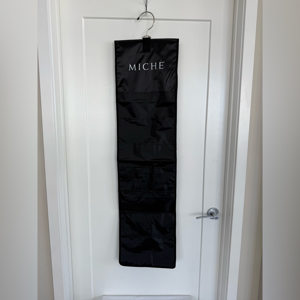 MICHE Black Hanging Storage Organizer for Purse Shells, Clutches, Shoes Travel